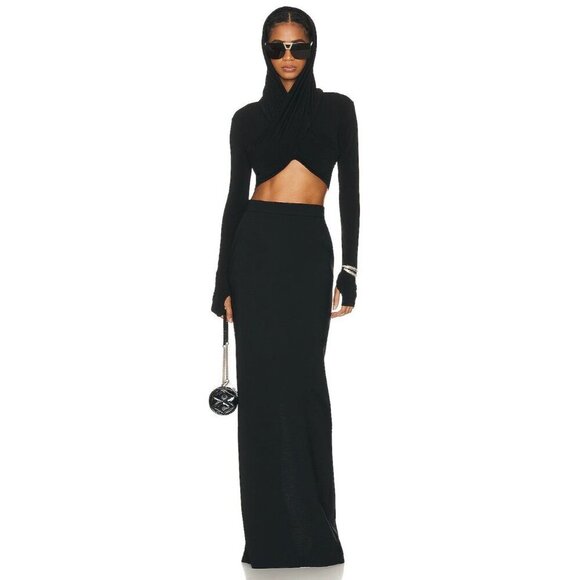 The Andamane Nada Maxi Skirt in Black 42 New Womens Long Tailored